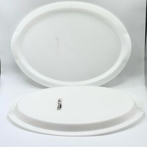 Set of 2 Ikea White Oval Plastic Serving Platter - Large Trays
